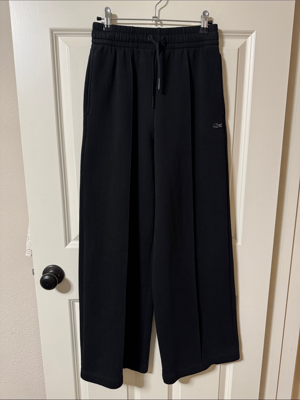 Lacoste Black Wide-Fit Jersey Sweatpants